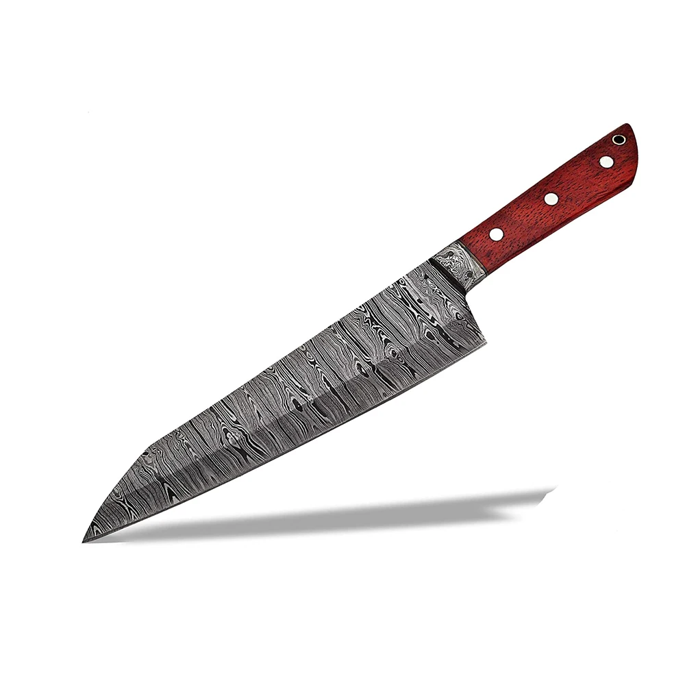 premium quality Hand-Forged Damascus Steel Kitchen Knife With Rosewood Handle OEM ODM style customization logo