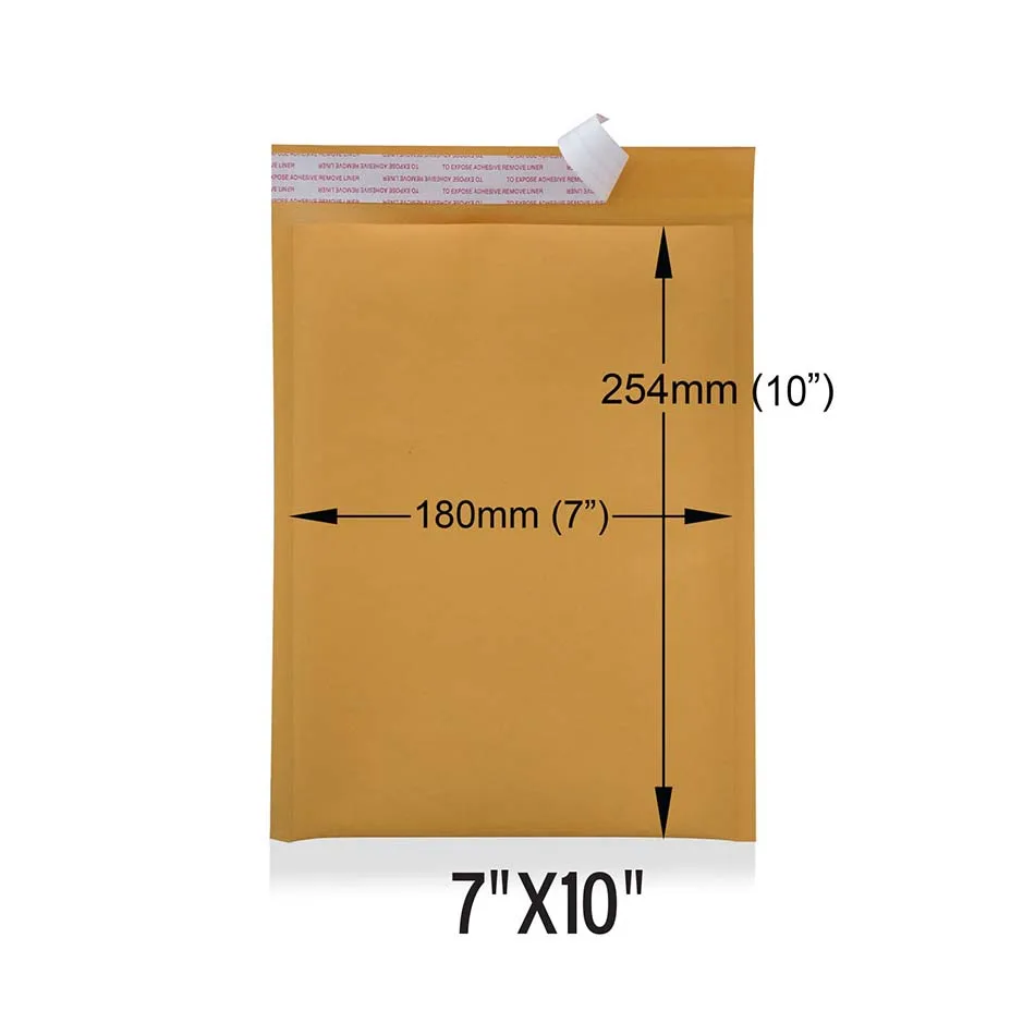 Best Seller 110gsm Golden Kraft Bubble Mailers B5 178X254mm Pocket Envelope with Peel and Seal PEFC Certified