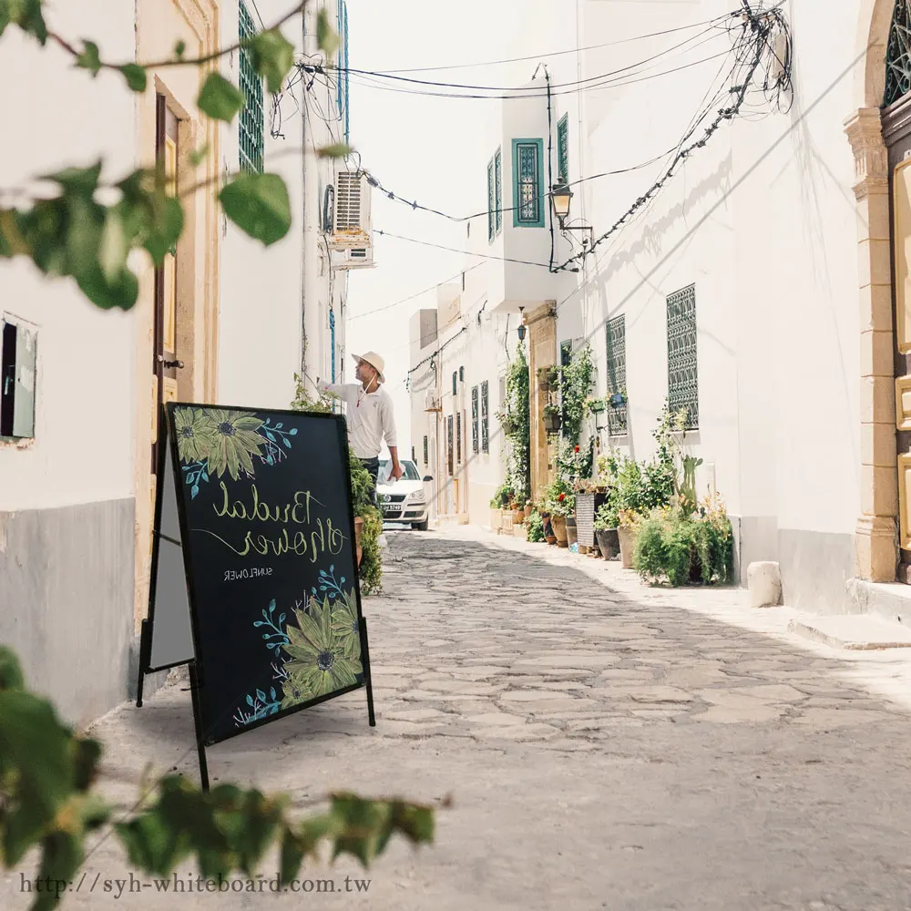 Двусторонняя современная алюминиевая рамка для кафе меню магнитная доска