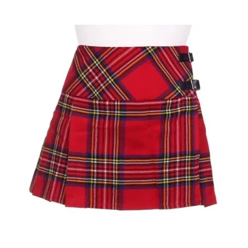 Ladies Mini Knee Length Kilt Mini Skirt Style With Breathable Woolen Fabric Plain Pattern Ladies Mini Skirts