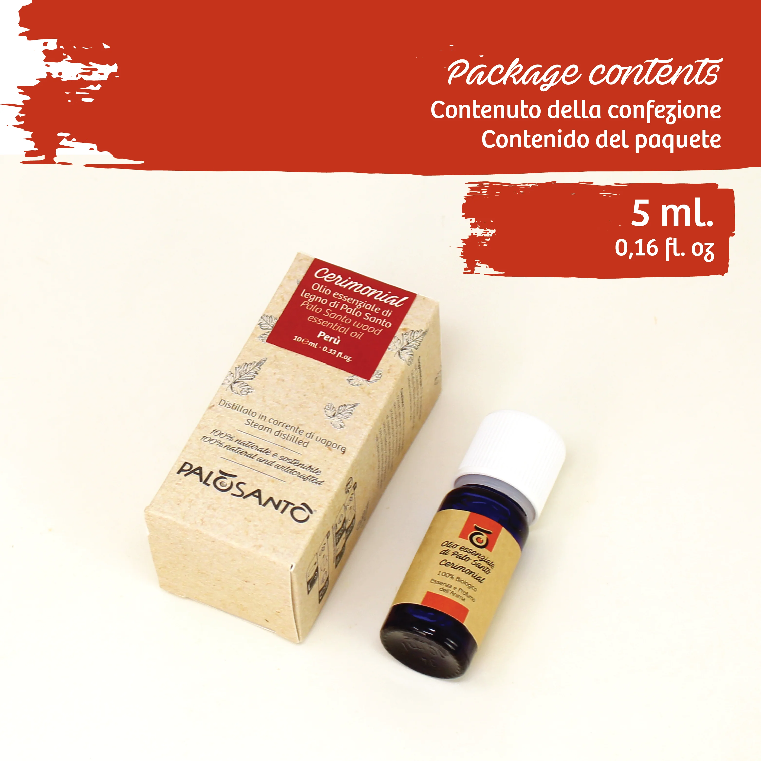 Palo Santo Oil Ideal for Aromatherapy, Stress Relief - Palo Santo Essential Oil Cerimonial from Peru - 5 ml per unit