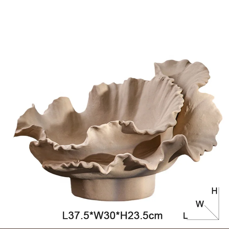 Handmade Elegant Fold Ceramic Artistic Ornament pieces Irregular Inteior Other Decorative Home Accessories