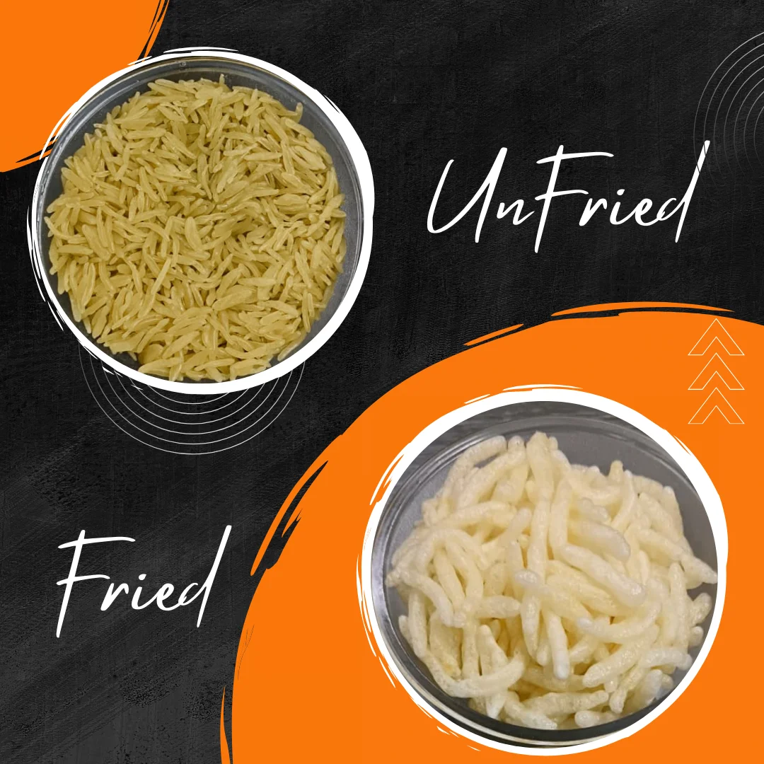 White Unfried Fryums Grain Snacks Delicious and Healthy Snack Food