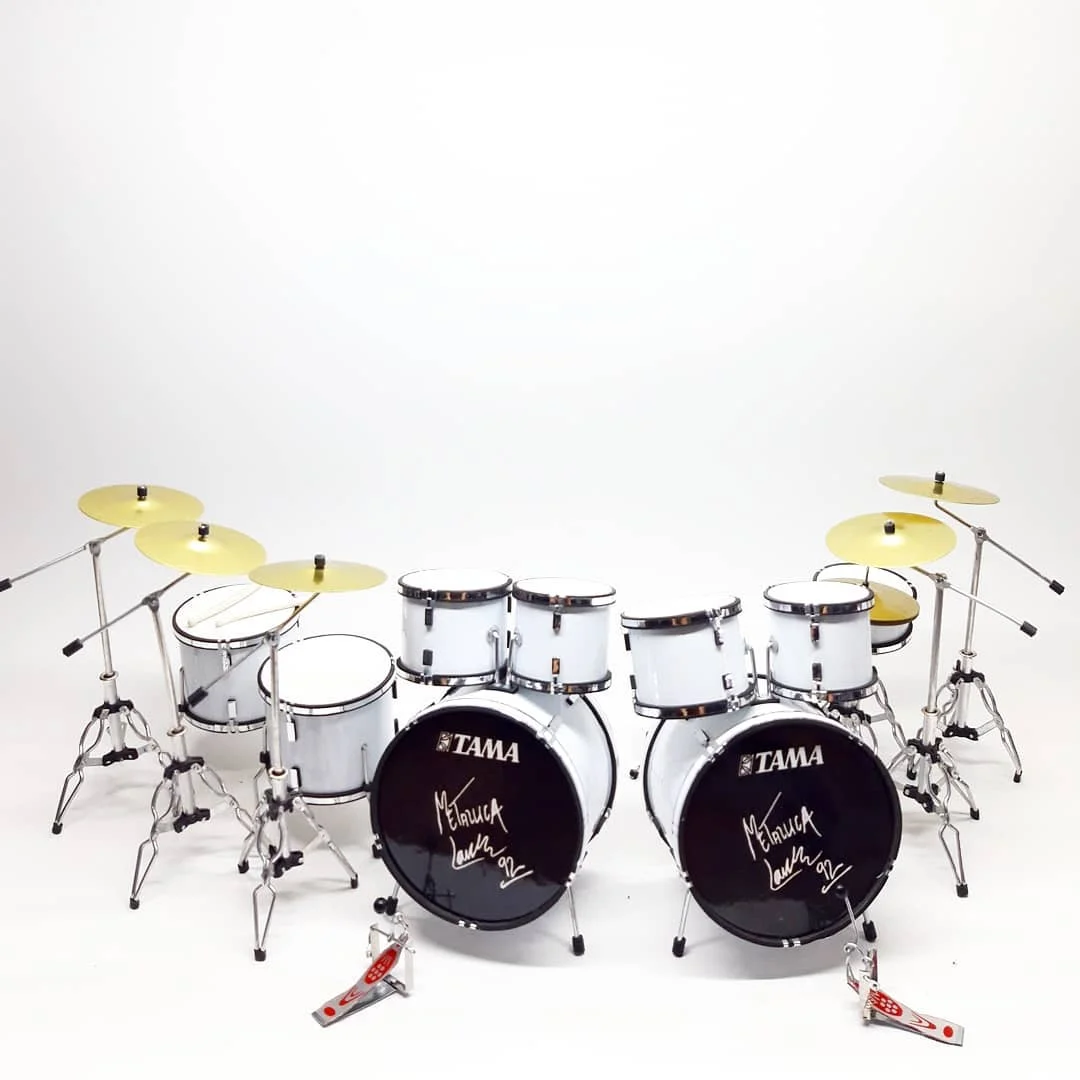 miniature drum set double bass metalica tama 1:6