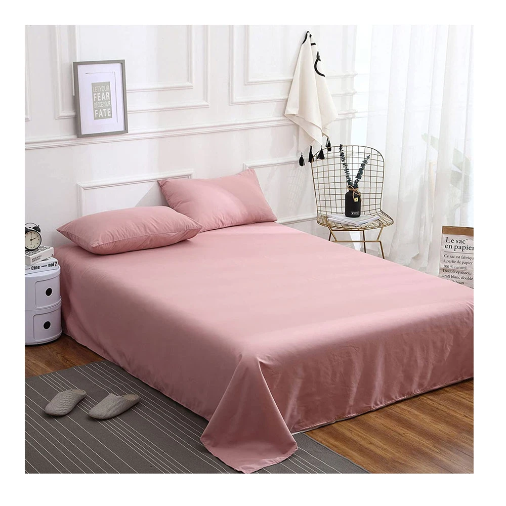 Premium Quality Solid Color Customized Length 2023 Best Design Room Hotel Use Bedsheet In Multi Colors