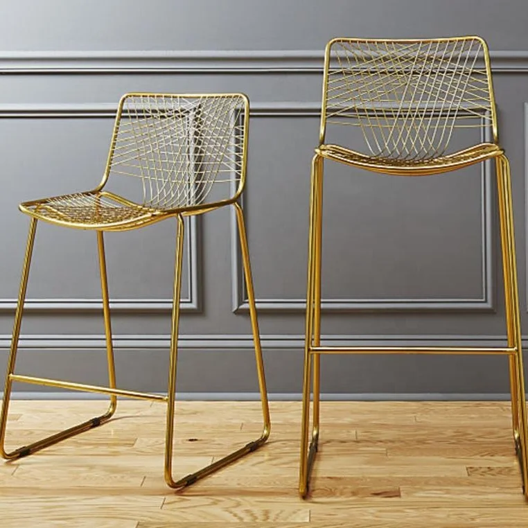 24 inch Brass Metal iron High Bar Stool Chair