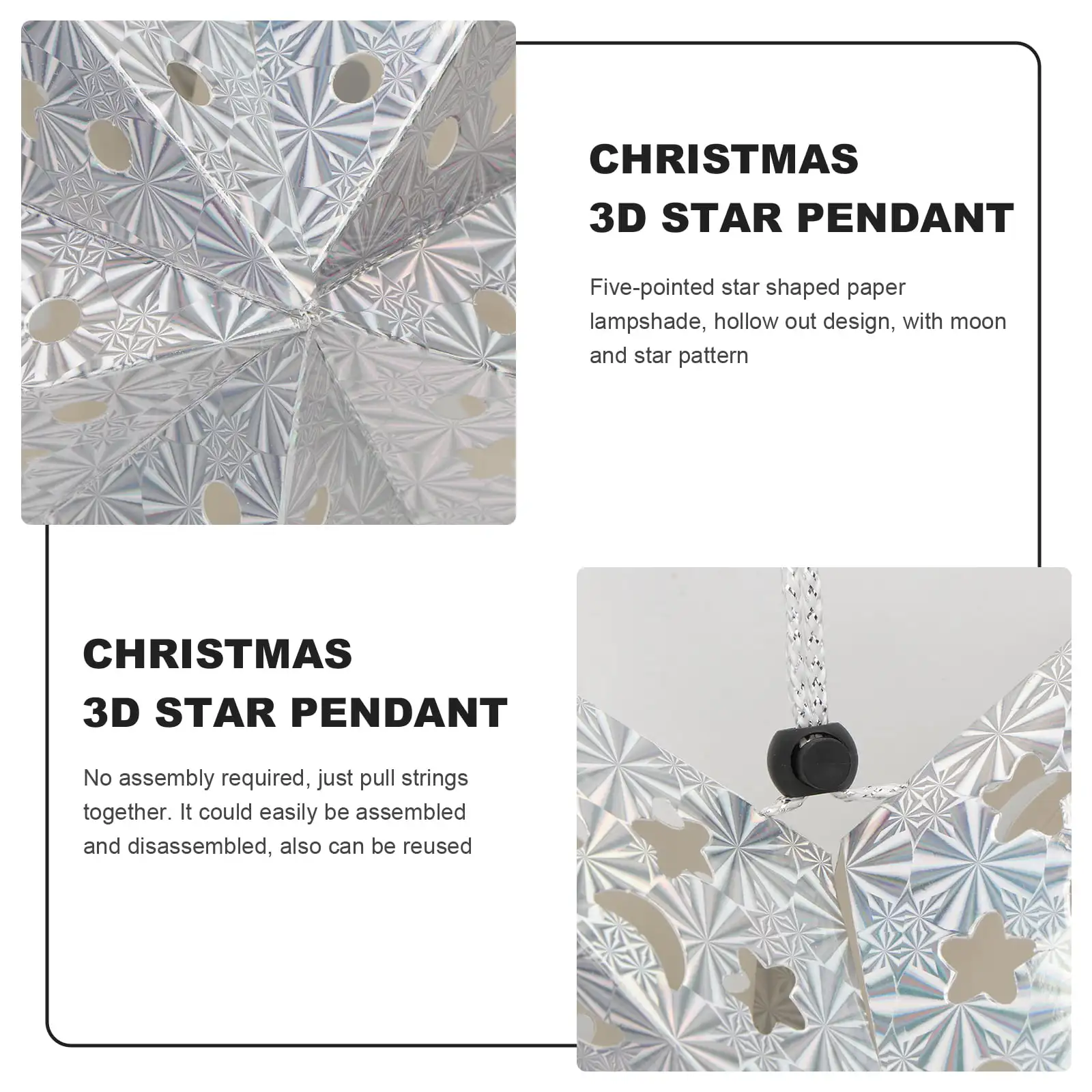 Paper Star Lantern Lights Hanging Light Christmasstars Shade Lamp Diwali Silver Decorations White Lighted Lamps Star Lanterns