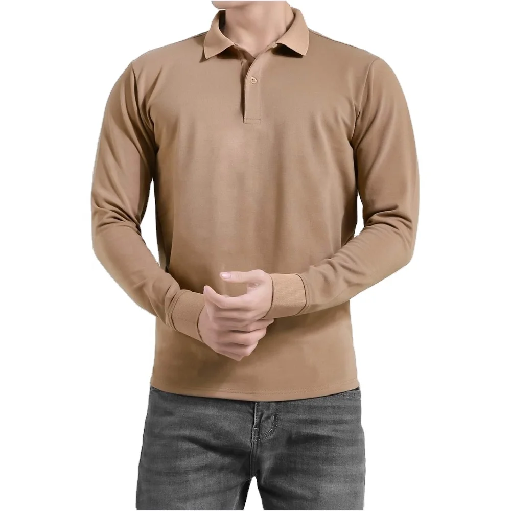 Mens long sleeve polo t shirts New design mens polo shirts Plain t shirt men clothing made in Viet Nam