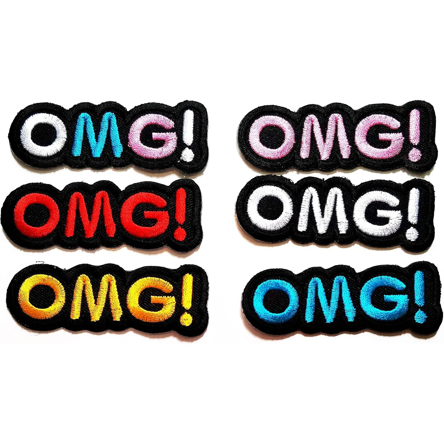 Funny Words Embroidered Patches Retro Letter Iron on Patches Applique Clothing Shirt Jackets Backpack Sewing Badge DIY Accessory