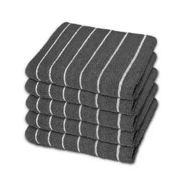 100% Cotton Amazon Hot Sale Dark Grey Terry Kitchen Tea Towel Luxury Kitchen Towel Super Absorbent