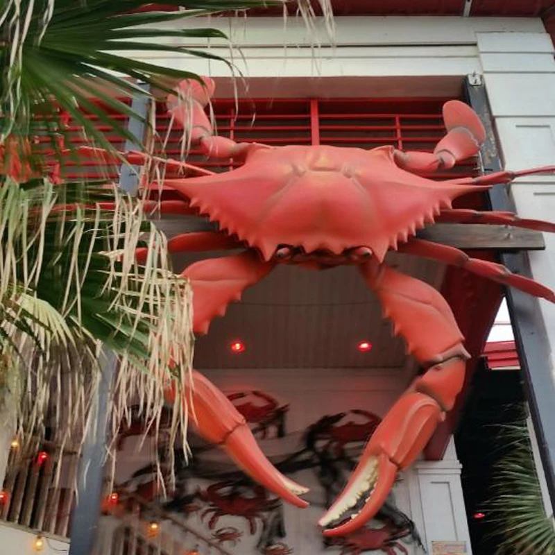 Производитель скульптур из стекловолокна на заказ гигантская скульптура краба для ресторана распродажа