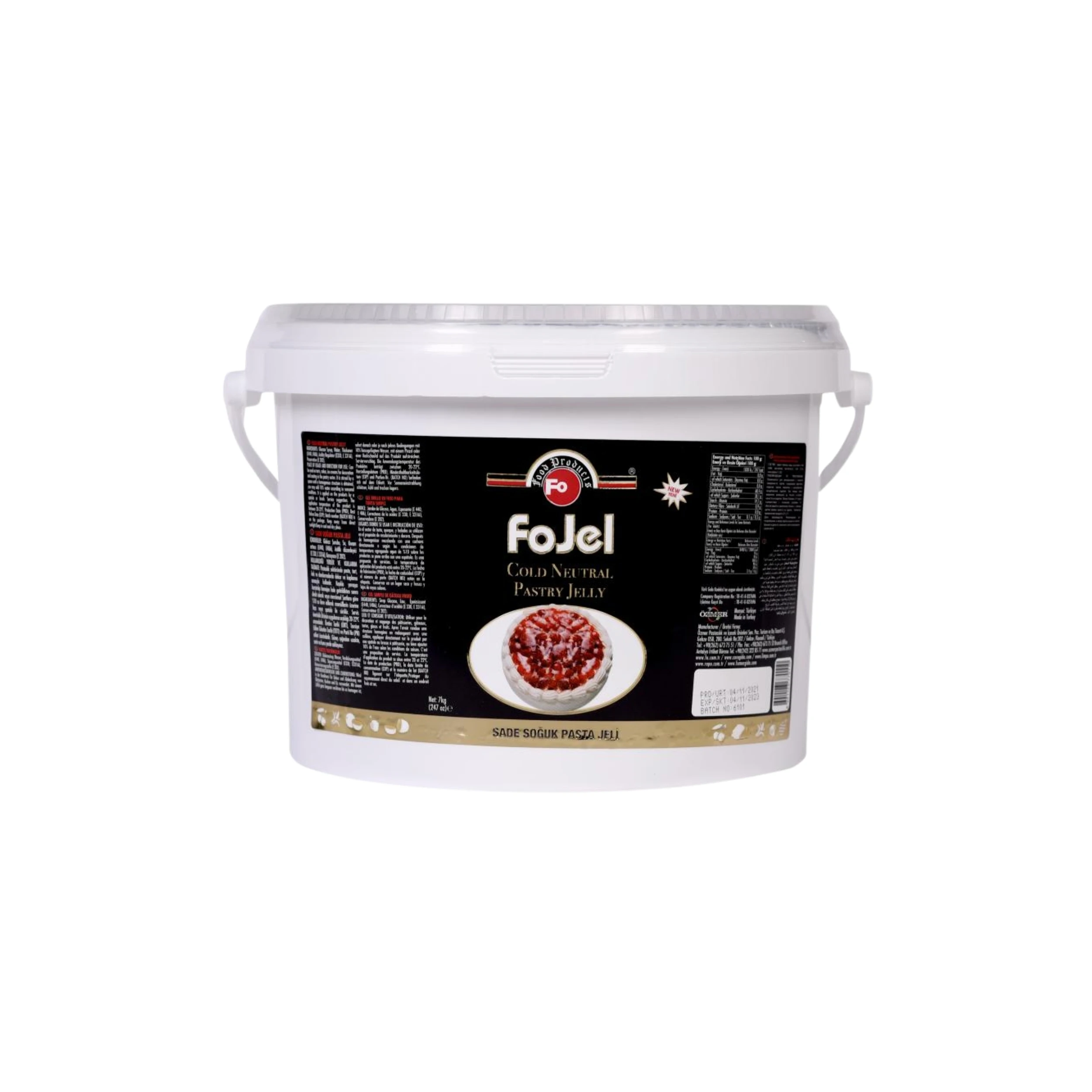 Fo Cold Neutral Pastry Jelly 7 kg Essence Made In Turkey Gold Glaze Premium Quality A+ Vegetable based