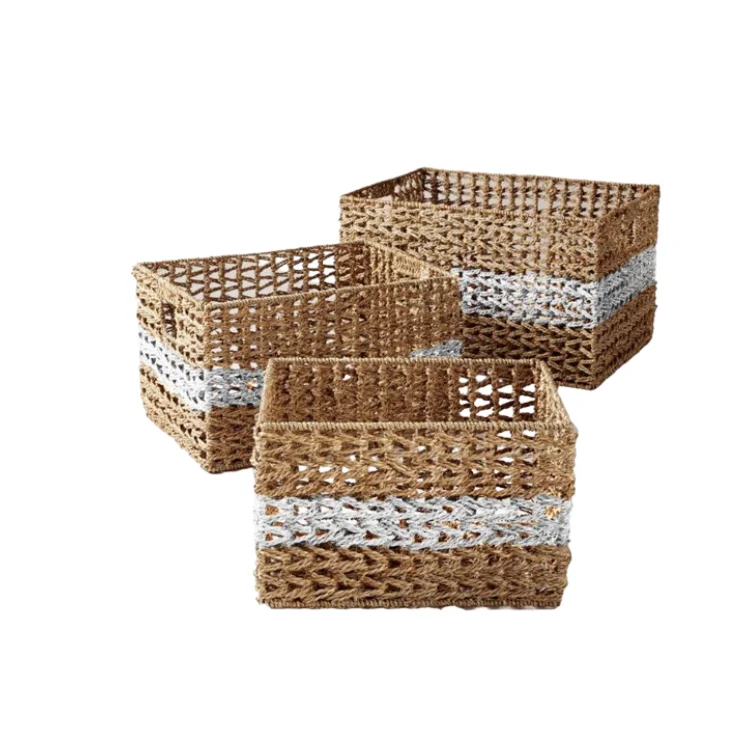 Water Hyacinth Basket Fast Delivery With Handles Home Decoration Multifunction Custom Design Vietnamese Manufacturer