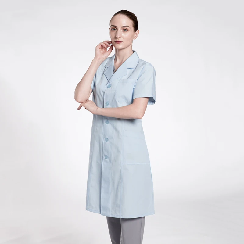 Nurse Uniform Short Sleeve Women White Lab Coat Short Sleeve Overalls Female Doctor Overalls Top Quality Easy To Clean