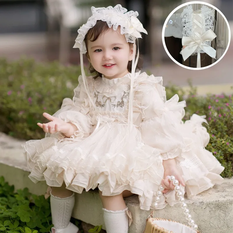Yalindars ball gown toddler Lolita girl wed evening dress cute princess dress lace baby birthday party dress with free headband