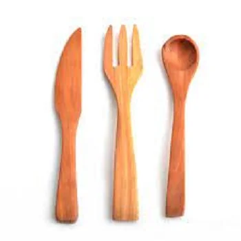Hot Selling High Quality Mango Wood Flatware Set Metal Table Serving Wooden Cutlery Direct Manufacturer Exporter