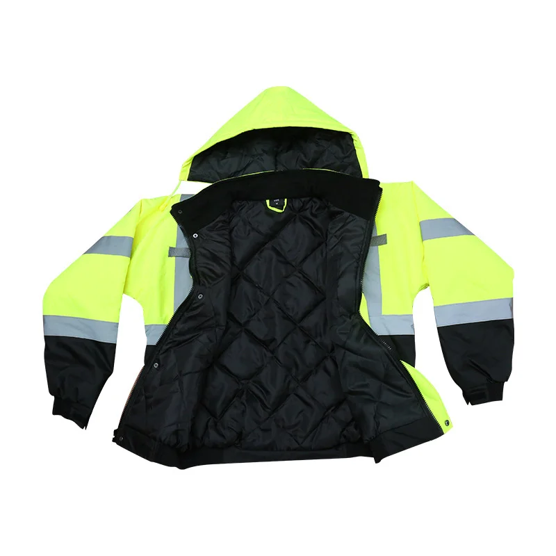 waterproof winter high visibility flag reflective safety rain jacket 100% cotton reflective safety clothing