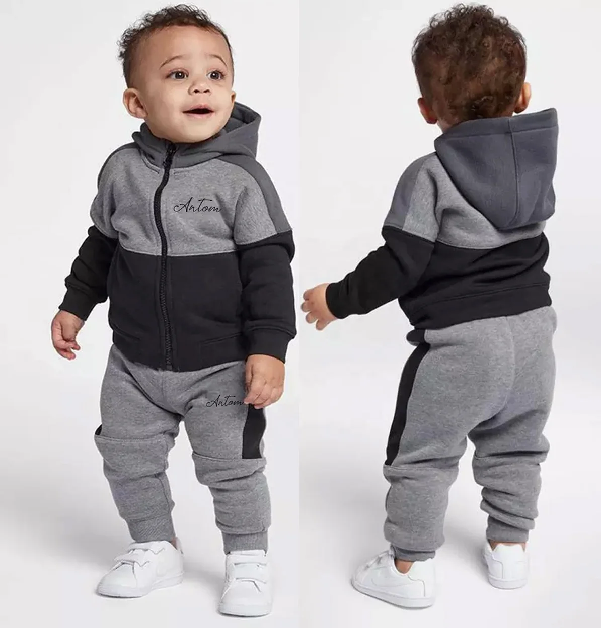 High Quality Poly Cotton Fleece Tracksuits / Slimfit Sports Kids Tracksuits manufacturer Made by Antom Enterprises