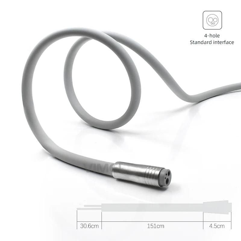 Dental Handpiece Tube 4 Hole Soft Silicone Gel Cable Hose with Connector for Dental Chair Unit Flexible Dental Handpiece Pipe