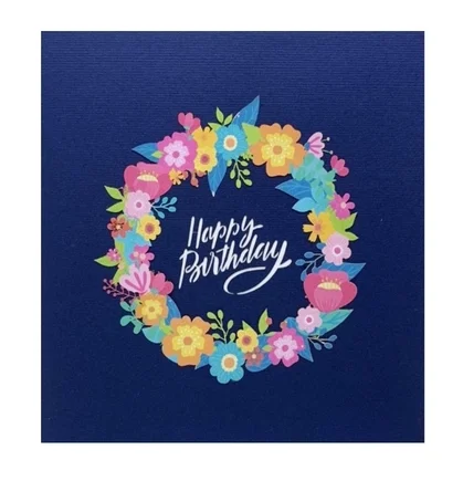 Birthday Flower Bunch Modern Style 3D Pop-Up Cards Bouquet Of 3D Pop-up Cards Made In Vietnam
