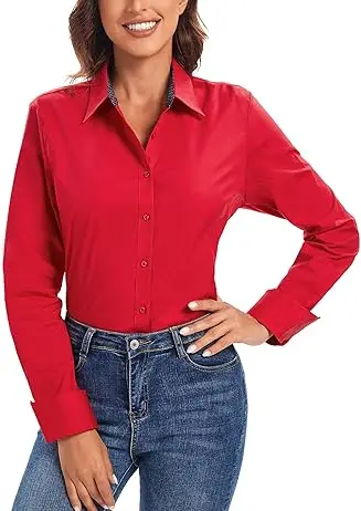 Women Satin Lapel Long Sleeve Office Pullover Solid Color Shirts Customize Design Cheap Price Export From Bangladesh