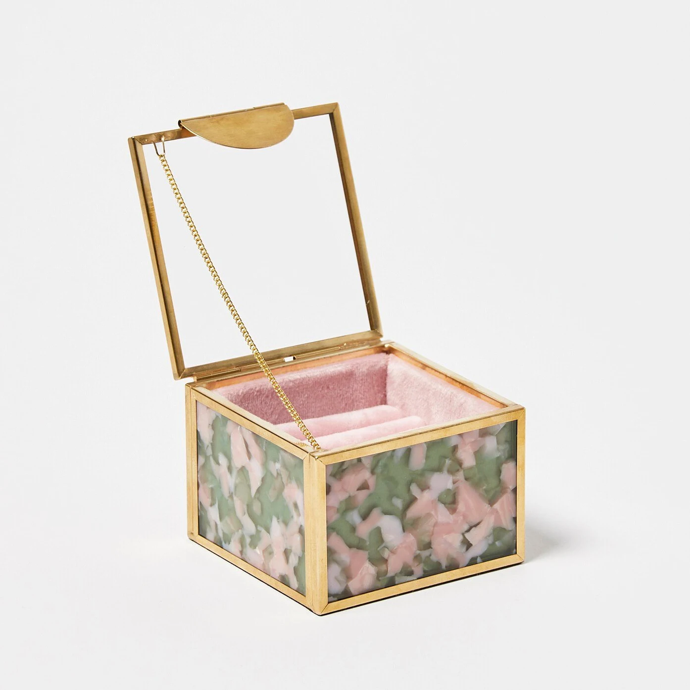 Modern Home Decorative Jewelry Box Table Mirror with Gold Rim Mini Drawers Elegant Women Dressing and Accessories Storage Box