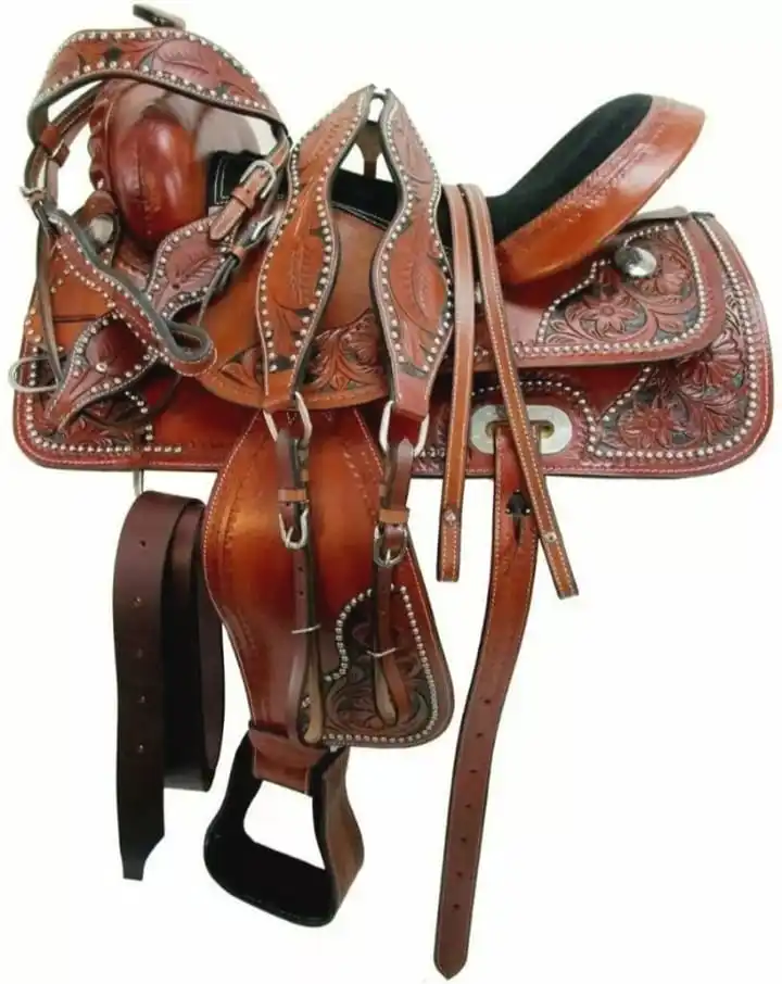 High Quality Smart Horse Riding Equestrian Leather Jumping Saddle   Leather Barrel Racing  Saddle With Custom Material & Size