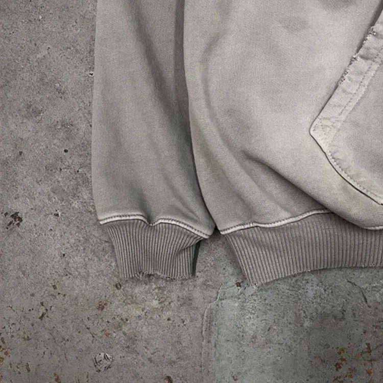 Heavyweight Oversized Vintage Distressed Hoodie Sweatshirt Custom Cotton Acid Wash Vintage Hoodies For Men