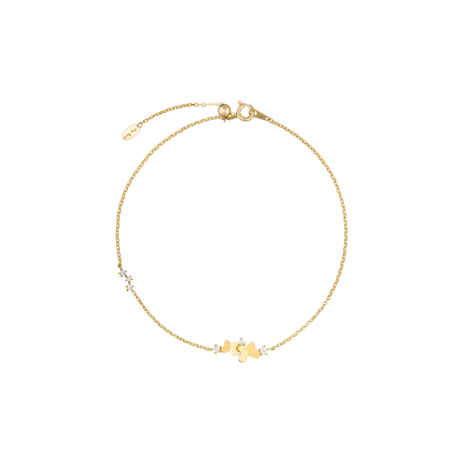 Au750 18k Solid Gold Bracelet Anklet with butterfly charm for women girls mom length 21cm+3cm real gold link sliding chain