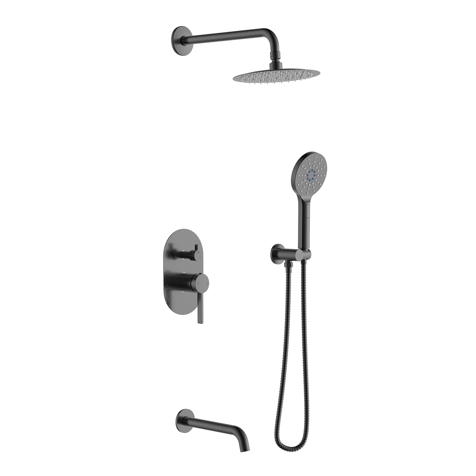 Wall Mounted Brass Water Tap Hot Bath Shower System hot and cold wall mounted rain concealed Faucet shower set