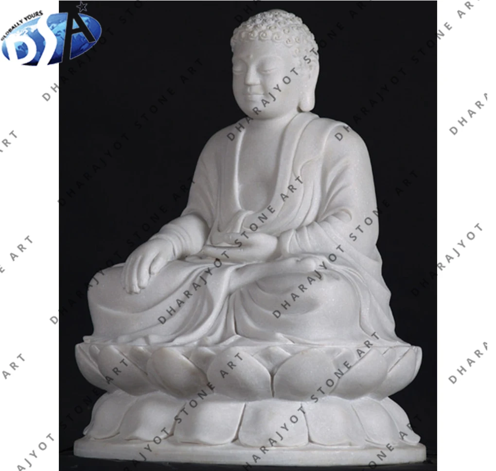 Large Garden Outdoor Sculptures Stone Carvings Marble Buddha Outdoor Garden Decor Carved Life Size