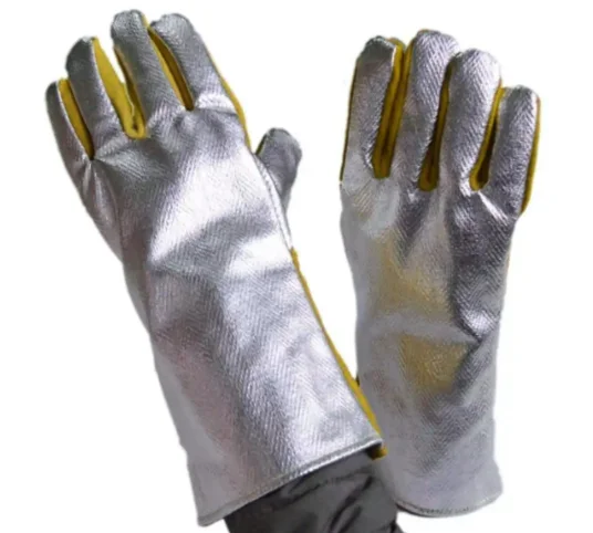 Cow Split Leather Aluminium Welder Gloves Industrial Safety Hand Gloves Heat Resistant
