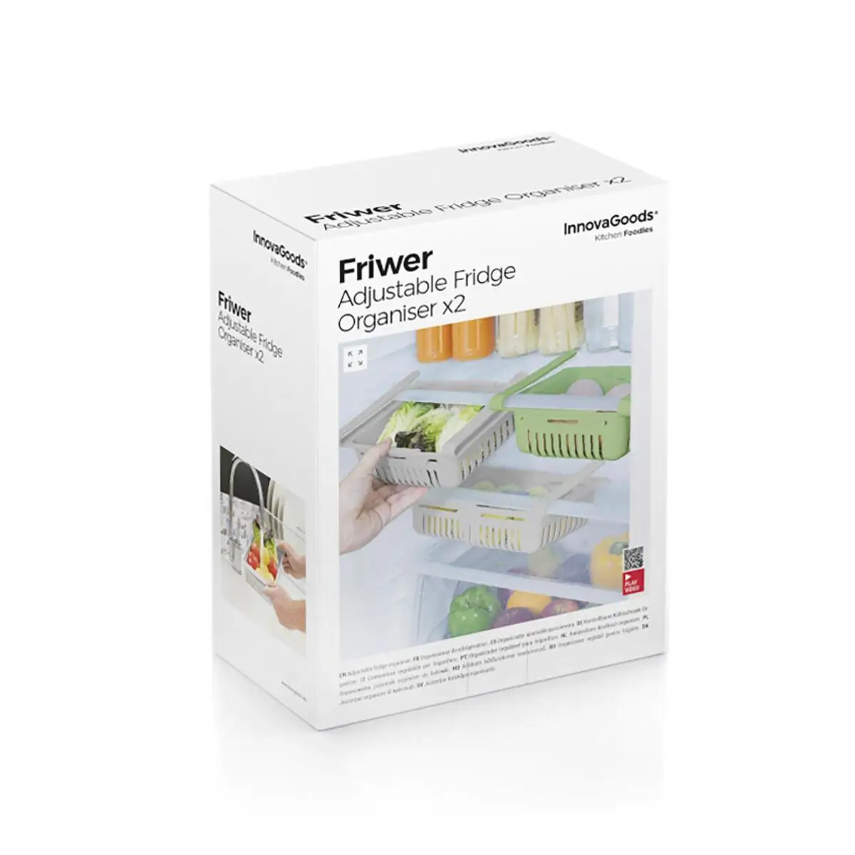 InnovaGoods Friwer Adjustable Refrigerator Organizer 2 Units