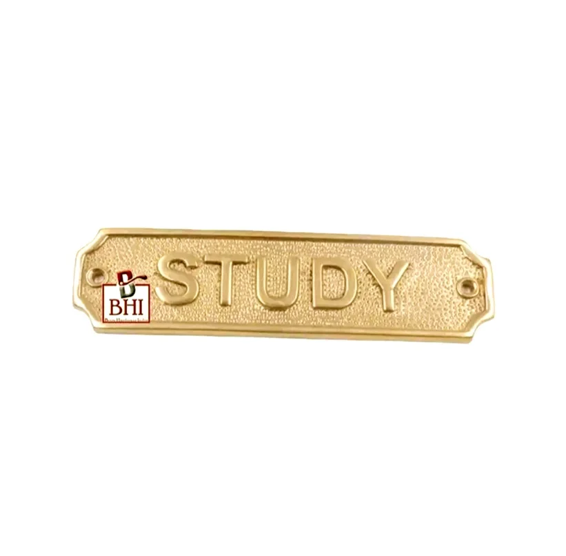 Logo Design Brass and Cast Iron Interior Apartment House Room Door Sign Study Wall Mounted Hotel plate Plaques
