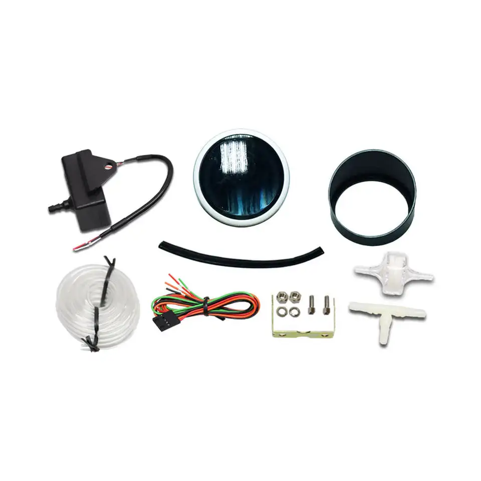 52mm digital black face blue LED car sensor turbo boost gauge 12V for car truck bus