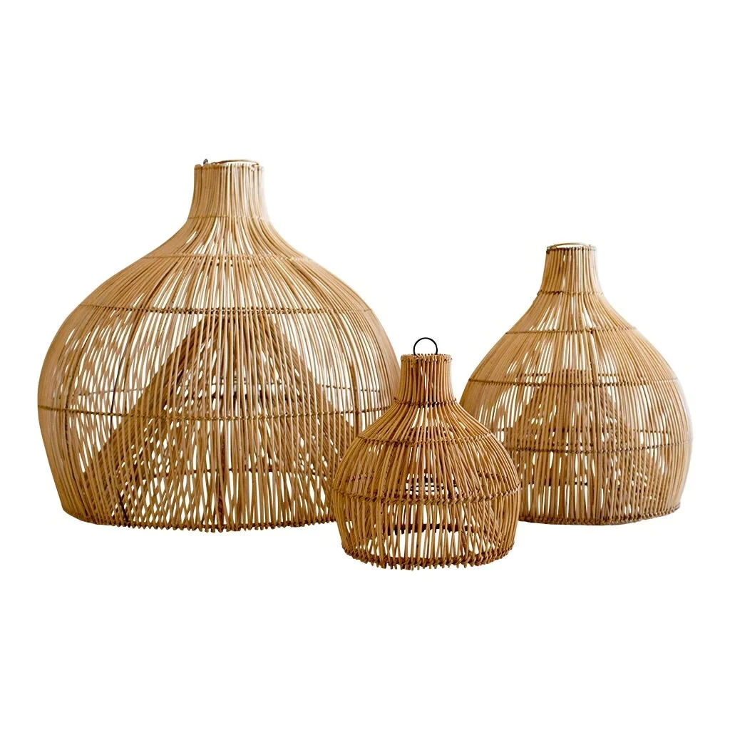Wholesales Traditional Rattan Lampshade Woven Cylinder Rattan Lampshade Home Room Chandeliers & Pendant Lights Kitchen 50 10000
