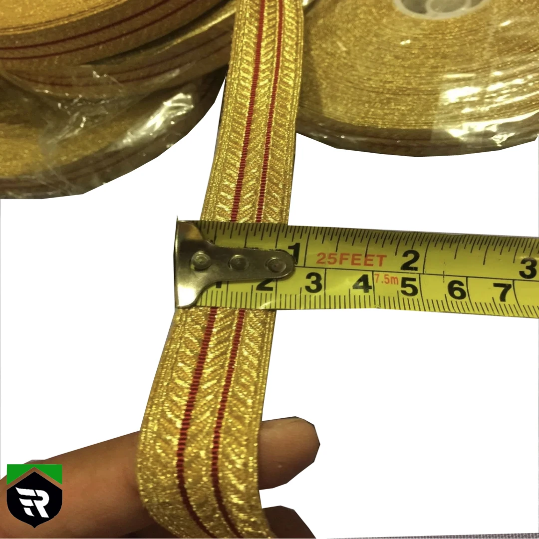 Оплетка из золотого майлара две красные линии ширина 2 см отделка тесьма для одежды и равномерной косы