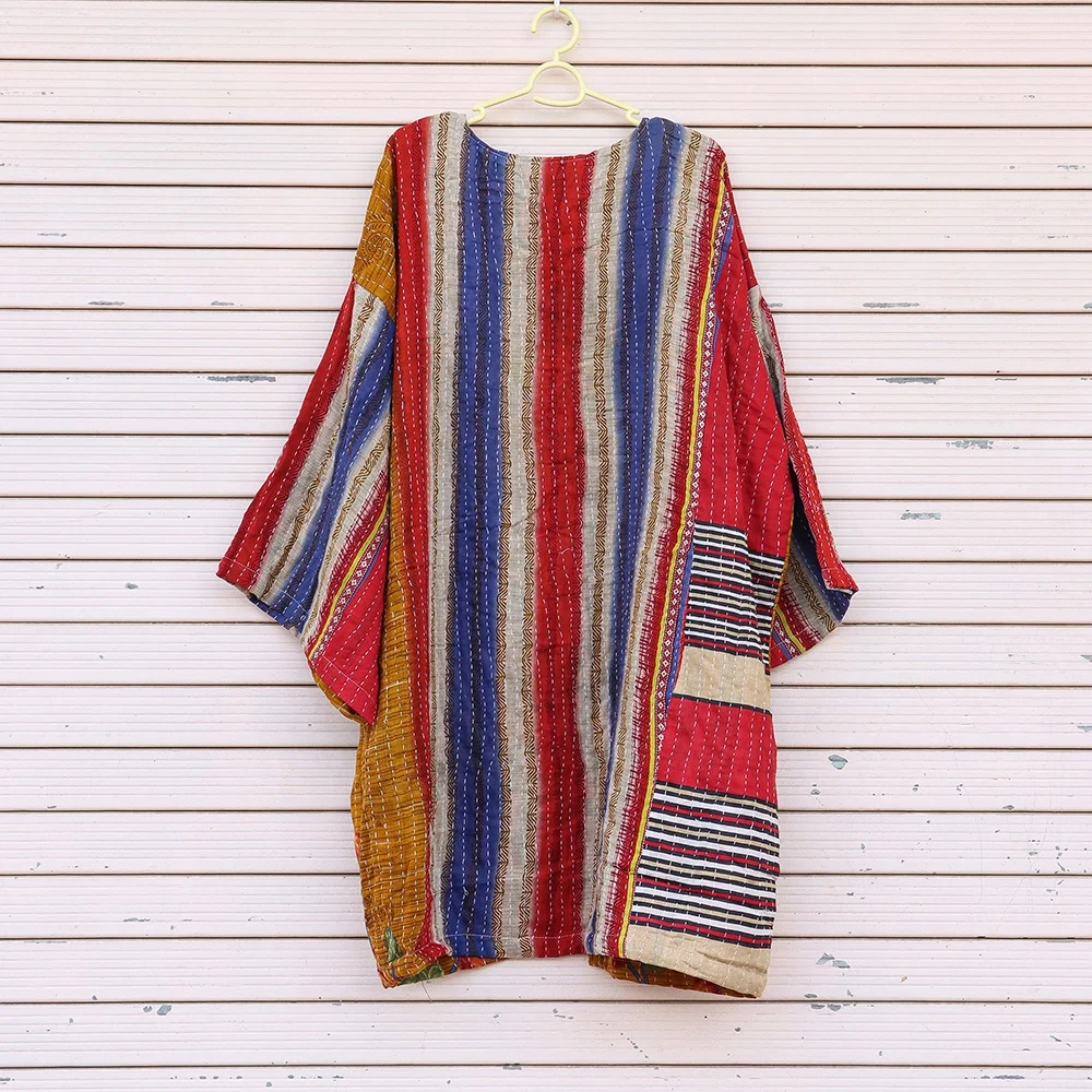 Vintage dress for women kantha jacket old Indian Kantha kimono Retro party long vintage kantha jacket
