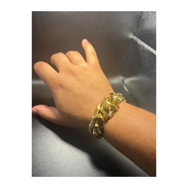 22mm bracelet -heavy -big bracelet-brass -gold plated 5x-18k gold-sterling silver-chunky piece-very heavy jewelryhip hop jewelry