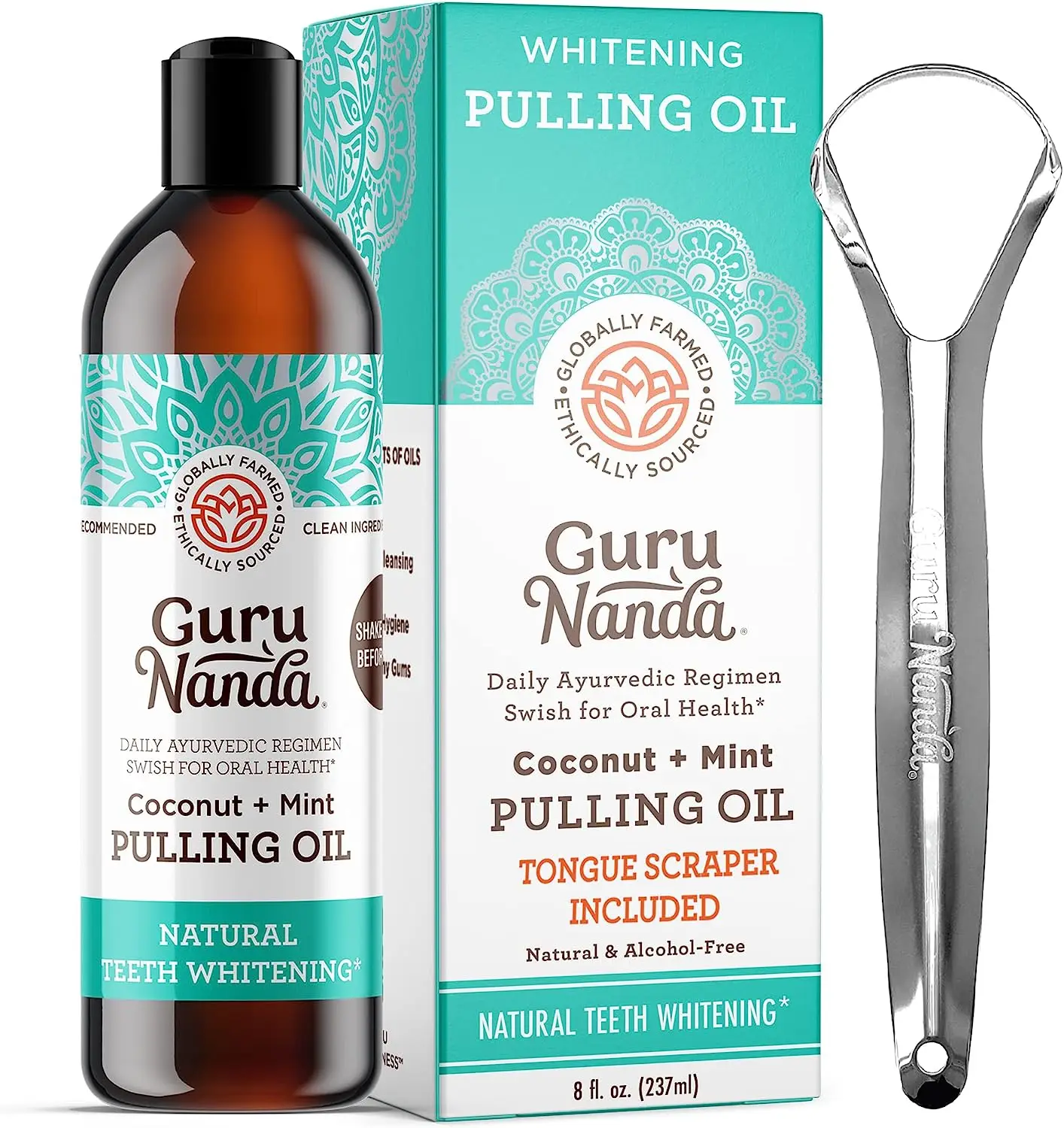 wholesale GuruNanda Oil Pulling (8 Fl.Oz) with Coconut Oil and Peppermint Oil for Oral Health Healthy Teeth and Gums for sale