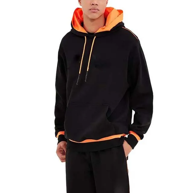 New Style Winter Wear Men Pullover Cotton Fleece Hoodies In Black Color With Custom Logo Design Long Sleeve Breathable Hoodies