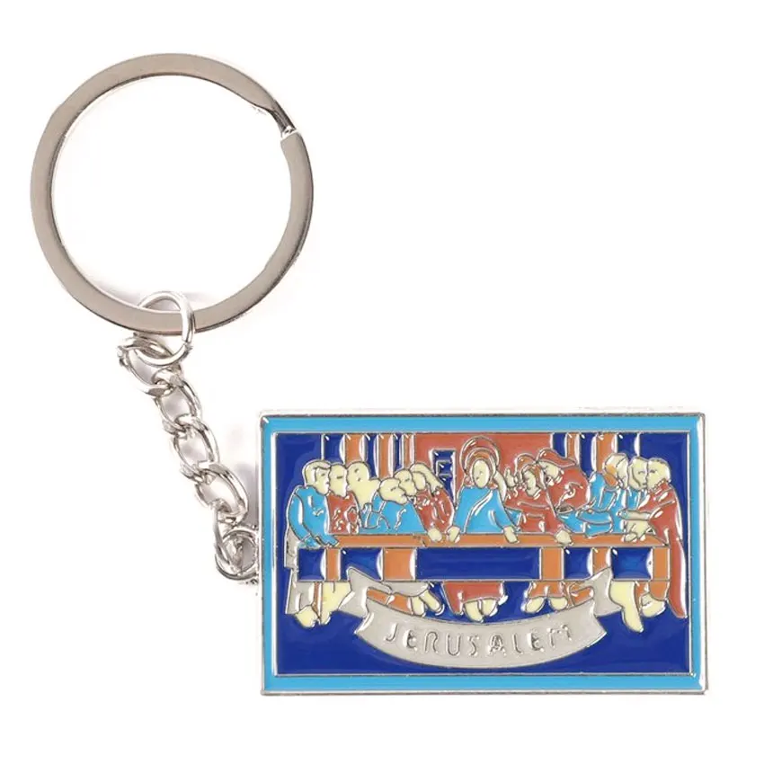 Manufacturer Metal Brass Custom Soft Enamel Religious Souvenir Jerusalem Keychains