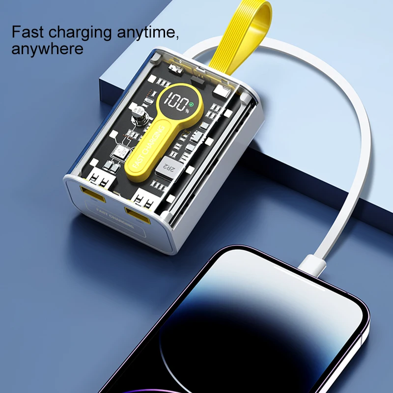 Best selling products 2022 transparent power bank li ion battery 10000mah powerbank smartphone external battery