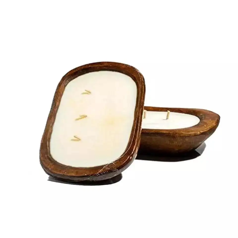 Деревянная чаша для теста соевого воска свечи ручная резка Ароматизированная деревянная восковой