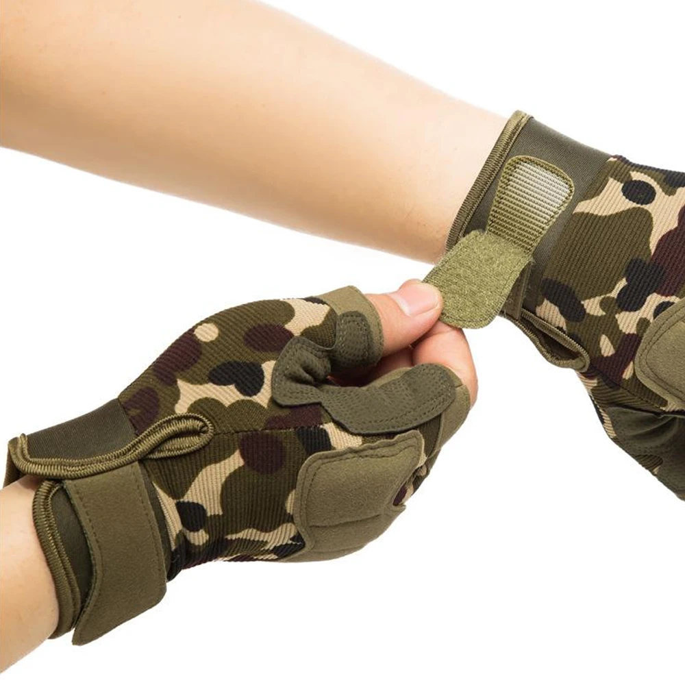 New Arrival Durable Fingerless Tactical Rubber Knuckle Gloves for Outdoor Sports Training Shooting Hunting