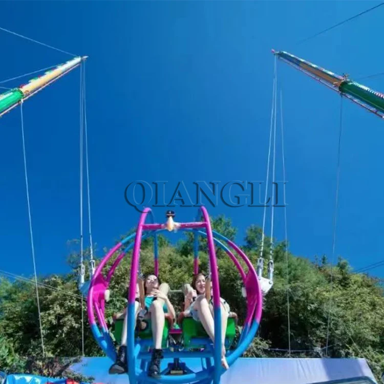 Qiangli Hot Selling Thrill Product Attraction Park Equipment 32m Sling Shot Rocket Bungee Jumping Rides