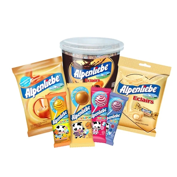 Sweet Candy Lollypop Mixed Variant Popular Candy Chocolate Strawberry Caramel