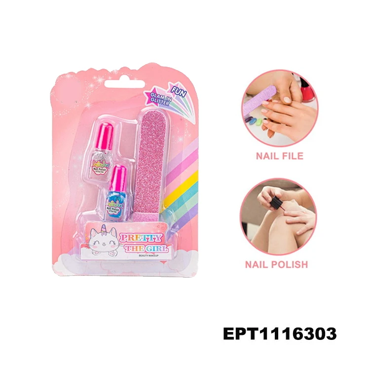 EPT Dollar Toys Makeup Manicure Nail File Polish Comb Hair Toy Lip Gloss Eye Shadow Set Girl Gift Pretend Play