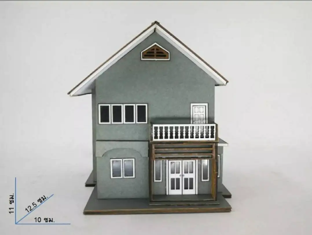 Thai House Miniature Dollhouse Model - Handmade Craft Collectible Toy #12