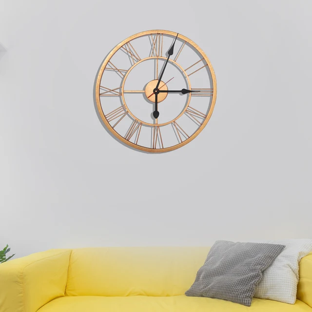 Custom Design Metal Iron Wall Clock Round Shape 30 Inch Rose Gold Plated Frame For Home Office Largest Manufacture Company